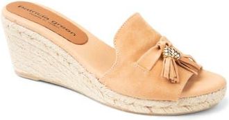 Patricia Green Capri Tassel Espadrille Wedge Sandal in Tan Suede at Nordstrom, Size 10