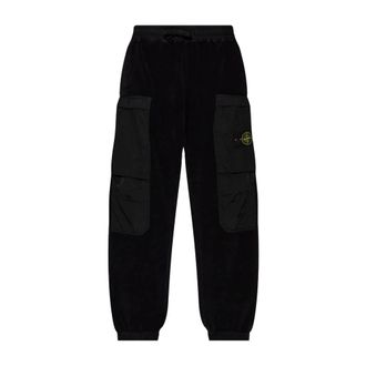 Stone Island Sweatpants, male, Black, Size: W38 Regular Tapered Pants for Men