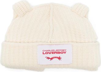 Charles Jeffrey Loverboy Chunky Ears Beanie - Heren - Hoeden - Wit - ONE Size - Accessoires