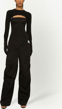 Dolce & Gabbana Cropped Button-Fastening Cardigan - Black