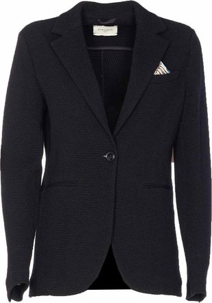 Circolo 1901 Blue Knitted Jacket Frontal Button Closure