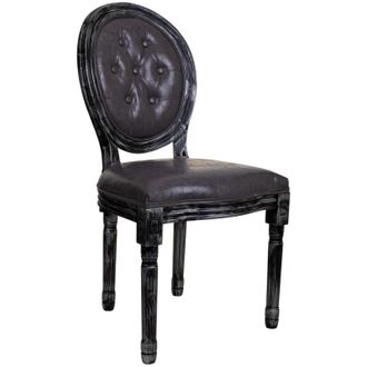 Wanderlust Deco Silla De Madera Tapizada Negra 48x46x48/96