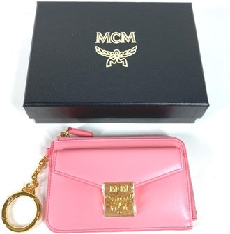 MCM Mcm Pink Leather Coin Purse/Coin Case (Pre-Owned)