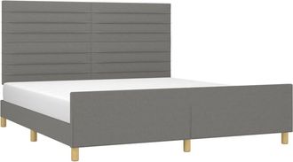 vidaXL Vidaxl - Cama Sin Colch&oacute;n De Tela Gris Oscuro 180x200 Cm