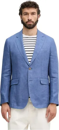 Hackett Jassen, Heren, Blauw, S, Linnen, Delave Hopsack Blazer