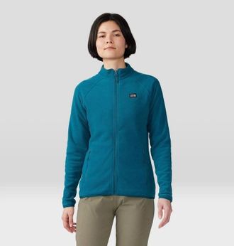 Mountain Hardwear Microchill Jacket Womens Green Full Zip Long Sleeve JZZ219