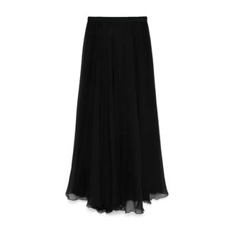 Forte_Forte Rokken, Dames, Zwart, M, Zijden Nero Rok