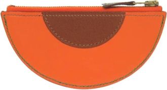 Herm&egrave;s Tweedehands leren portemonnees - Dames - Vintage Accessoires - Oranje - ONE Size - Vintage