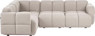 Beliani Sof&aacute; Modular De 4 Plazas Esquinero Derecho Moderno Compuesto Por Cuatro M&oacute;dulos Seccionales Tapizado En Tela Beige Maksaberg