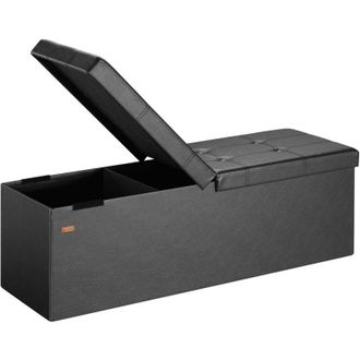 Deuba CASARIA Cassapanca con Coperchio Pieghevole Baule Pouf Poggiapiedi XL Black (en)