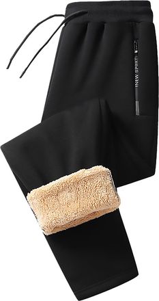 Generic FNKDOR Womens Fleece Lined Joggers Warm Sherpa Lined Athletic Sweatpants Jogger Ladies Straight Leg Joggers Womens Lounge Baggy Pants Thermal Sweatpan