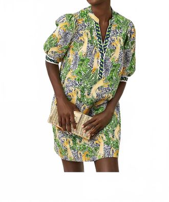 Lilly Pulitzer Mialeigh Elbow Sleeve Mini Dress In Multi Lil Palm Prowl Engineered