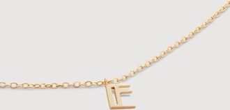 Monica Vinader Gold Mini Initial E Chain Necklace
