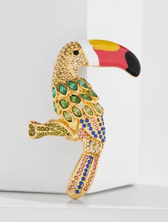 Talbots Tropical Toucan Brooch - Bright Green / Gold - 001 Talbots