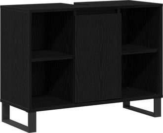 vidaXL Gabinete de Baño con estante Roble negro 80 x 33 x 60 cm Vidaxl