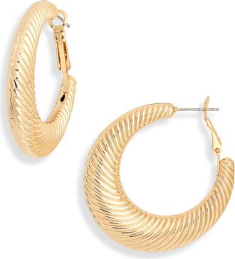Nordstrom Rack Textured Hoop Earrings in Gold at Nordstrom Rack