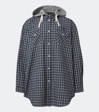 Miu Miu Giacca camicia in flanella di cotone a quadri