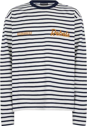 Dsquared2 Gestreept Rebels ruimvallend T-shirt - Wit