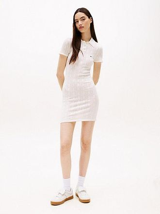Tommy Hilfiger Pointelle Slim Mini Short Sleeve Dress