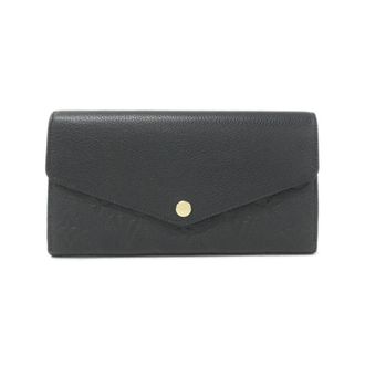 Louis Vuitton Black Leather Long Wallet (Bi-Fold) (Pre-Owned)