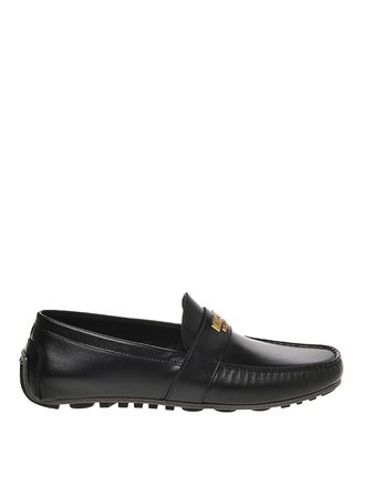 Moschino Metallic letters loafers