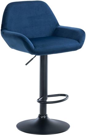 Clp Taburete de bar regulable y giratorio en Terciopelo Azul