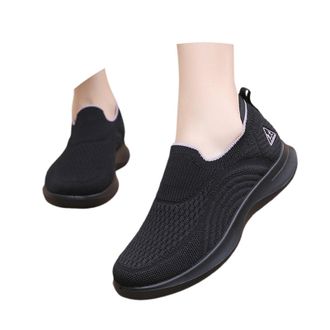 Generic 2026 Running Shoes Womens Rhinestone Mesh Slip On Walking Fashion Breathable Spakle Glitter Sneaker (Black, 2)