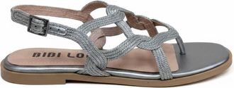 Bibi Lou Womens Bahia Flat Open Toe Sandal In Silver
