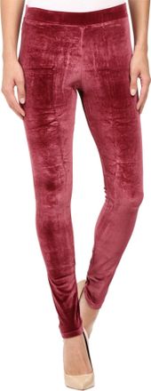 Hue Womens Velvet Leggings Sangria Pants LG (US Womens 12-14) X 29