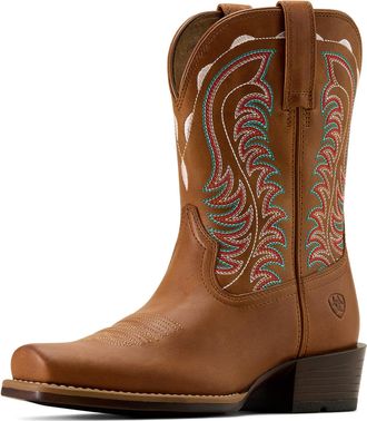 Ariat Womens Salina Narrow Cutter Toe Western Boot in Treasured Tan, B Medium Width, Size 7.5, by Ariat