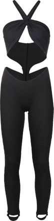 Amir Slama cut-out detail jumpsuit - women - Polyimide/Elastane - GG - Black