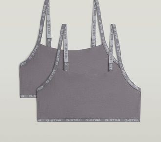 G-Star Strappy Bralette Set van 2 - Grijs - Dames