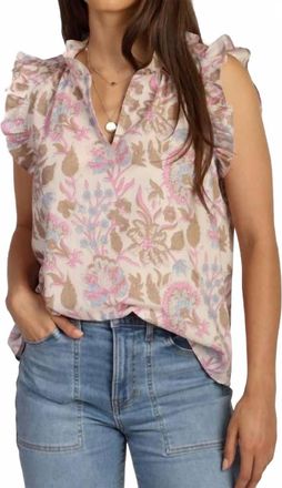 Dylan Romy Ruffle Top In Print