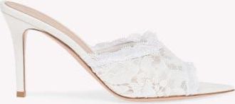 Gianvito Rossi Claudia Mule in White Fabric at Nordstrom, Size 37.5