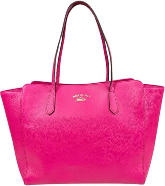 Gucci Gucci Swing Pink Leather Tote Bag (Pre-Owned)