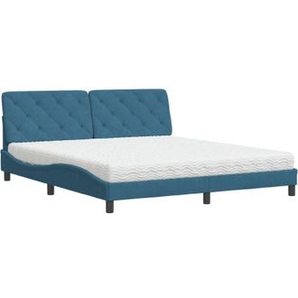 vidaXL Vidaxl - Cama Con Colch&oacute;n Terciopelo Azul 180x200 Cm