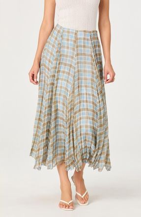 ASTR the Label Fiori Plaid Skirt in Blue Brown Plaid at Nordstrom, Size X-Small