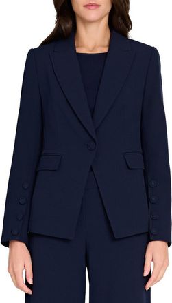 Tahari by ASL One-Button Blazer in Deep Navy at Nordstrom, Size 12P
