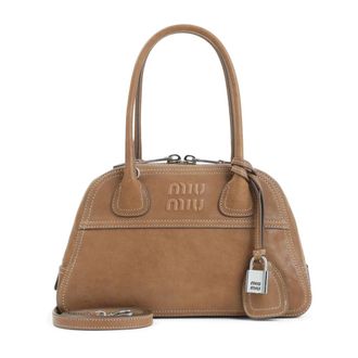 Miu Miu Tassen, Dames, Bruin, ONE Size, Leer, Vivian Nappa Schoudertas