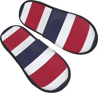 Generic Hotel Slippers Thailand Flag Furry Cotton Slippers Non-Slip Indoor Shoes For Bedroom Holiday Winter L