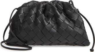 Bottega Veneta Small The Pouch Leather Clutch in Nero/Silver at Nordstrom
