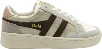 Gola Womens Superslam Blaze Sneaker In Gold/dark Brown/cameo