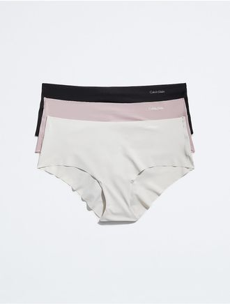 Calvin Klein Womens Invisibles 3-Pack Hipster - Multi - XS