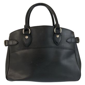 Louis Vuitton Black Noir Leather Handbag Tote Bag (Pre-Owned)