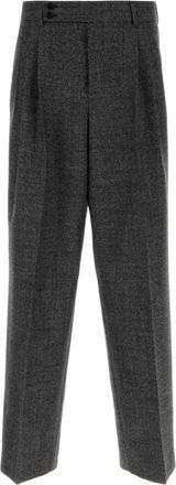 Dolce & Gabbana Palazzo Broek - Heren - Straight fit broeken - Grijs - L - Wol - Broeken