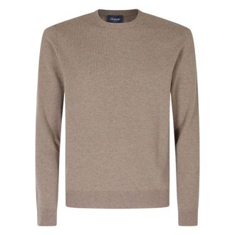 Drumohr Jersey de punto con cuello redondo - Knitwear - Hombre - Marr&oacute;n - 2XL