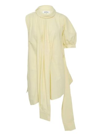 Enfold pleated short-sleeve shirt - women - Cotton - 38 - Yellow