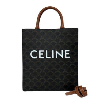 Celine Brown Leather Pvc Handbag Shoulder Bag Tote Bag (Pre-Owned)