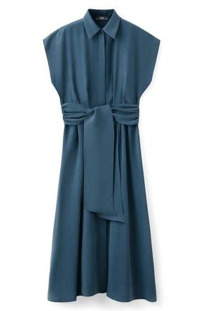 Mango Belted Shirtdress in Blue at Nordstrom, Size 10