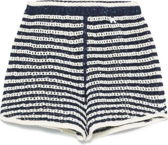 Palm Angels Shorts in maglia a righe - Blu